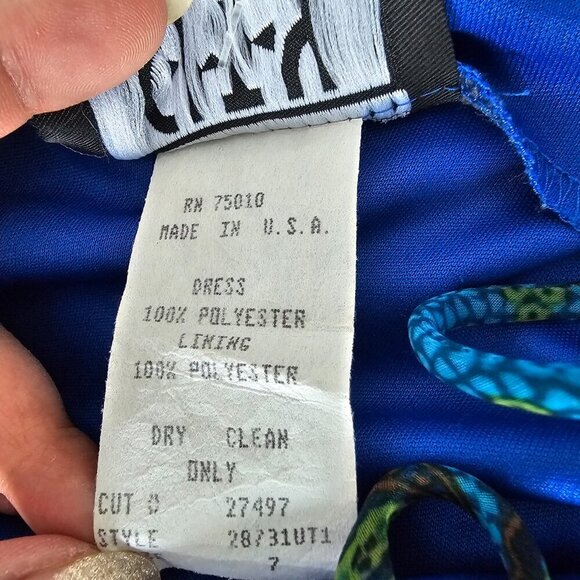 Women's Green/Blue Paisley Print Summer Dress By City Triangles, Size 7 - Picture 14 of 15